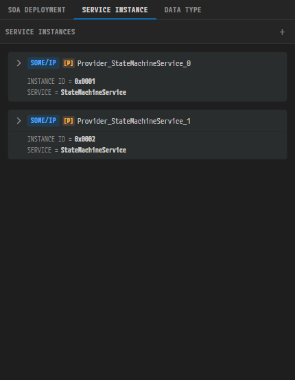 SERVICE INSTANCE 패널