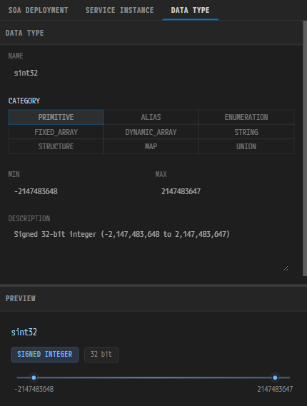 DATA TYPE 패널