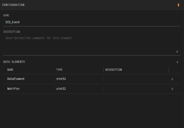 Sender-Receiver 탭의 CONFIGURATION 패널